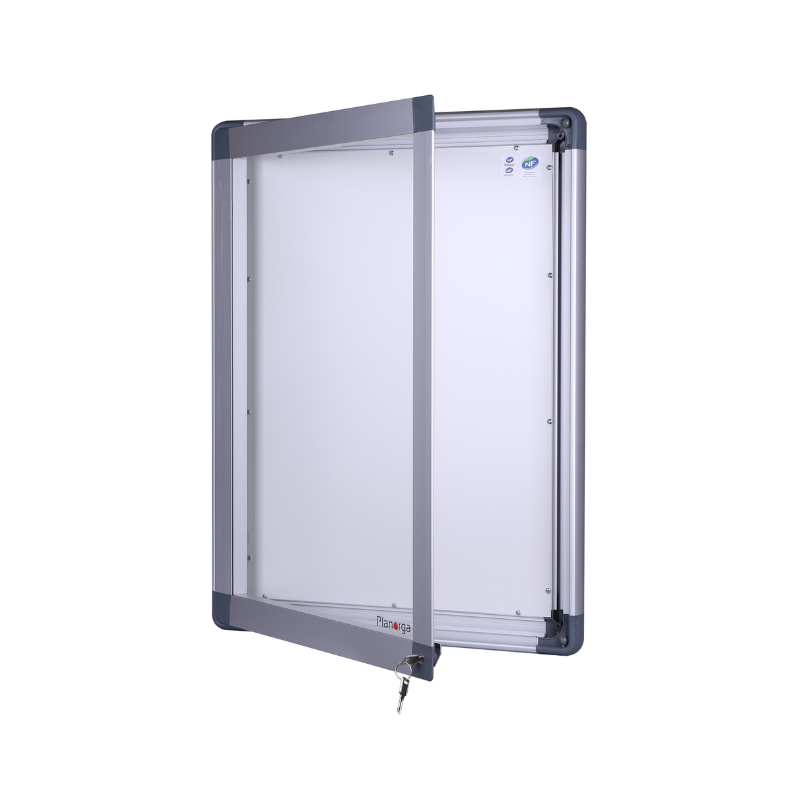 Vitrine d affichage interieur verre trempe NF Aludra