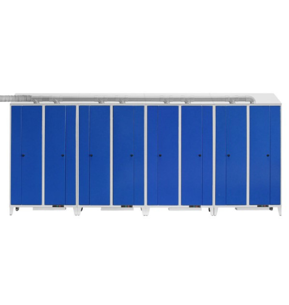 Vestiaire modulaire séchant et chauffant pour industrie salissante