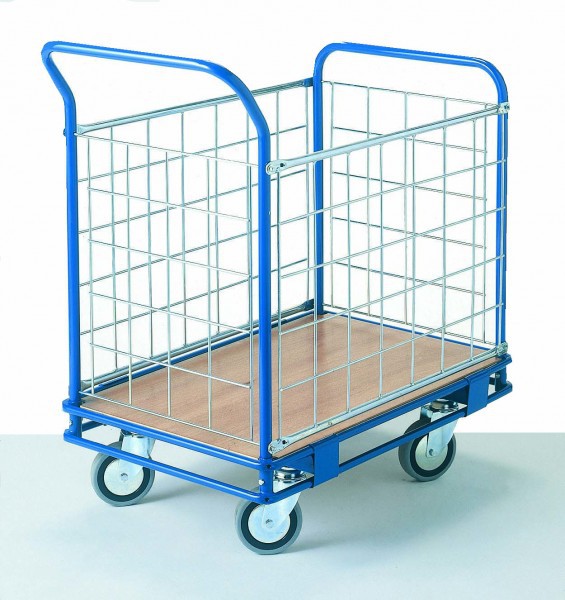 Chariot multi-service 4 c?t?s grillag?s