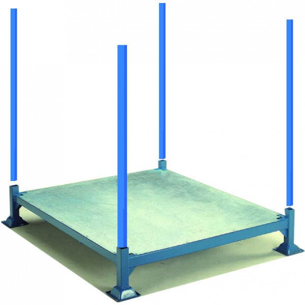 Palette à réhausses avec base tôlée - gerbable