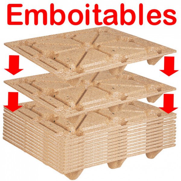 Palette moulée en bois emboitable