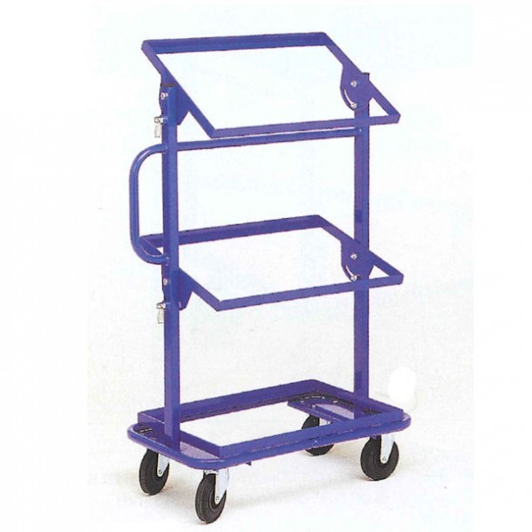 Chariot porte-bacs a supports inclinables
