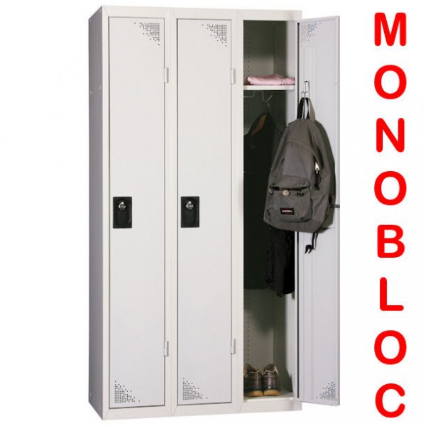 Vestiaire industrie propre monobloc 3 cases