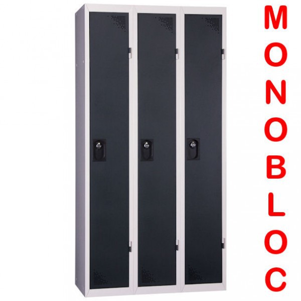 Vestiaire industrie propre monobloc 3 cases