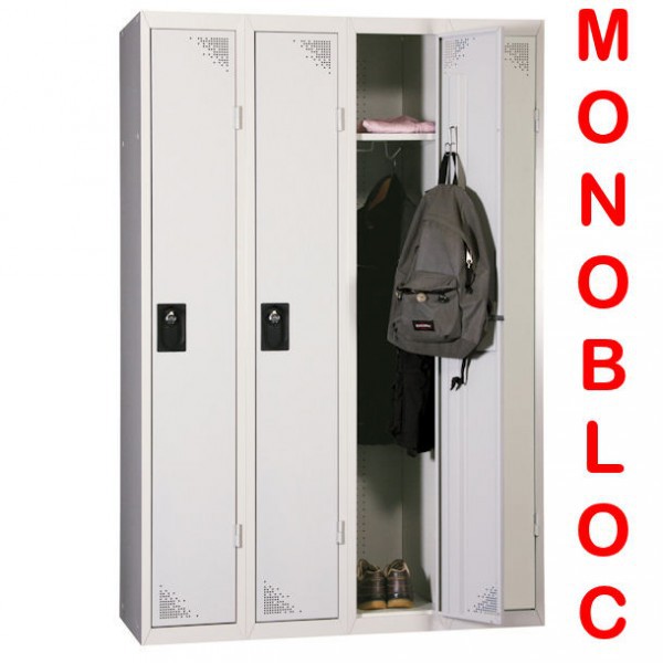 Vestiaire industrie propre monobloc 4 cases