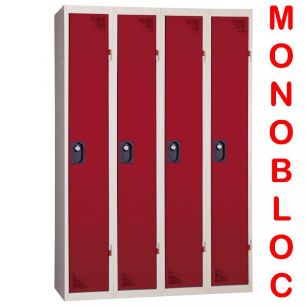 Vestiaire industrie propre monobloc 4 cases