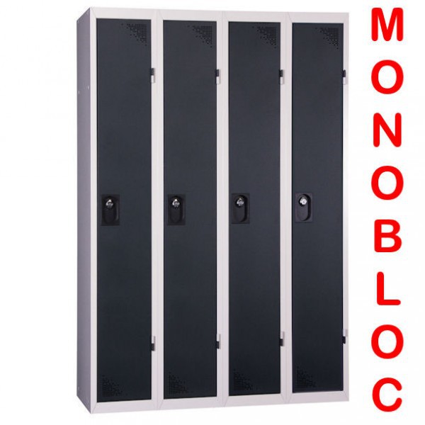 Vestiaire industrie propre monobloc 4 cases