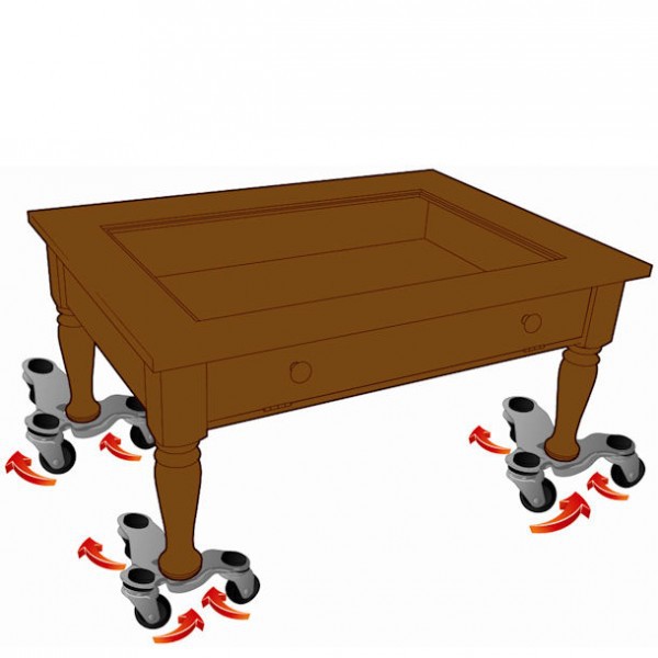 Plateau roulant pour pied de table