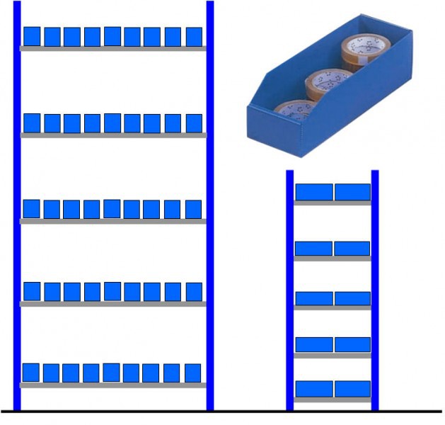 Rayonnage bacs polypro alvéolaires